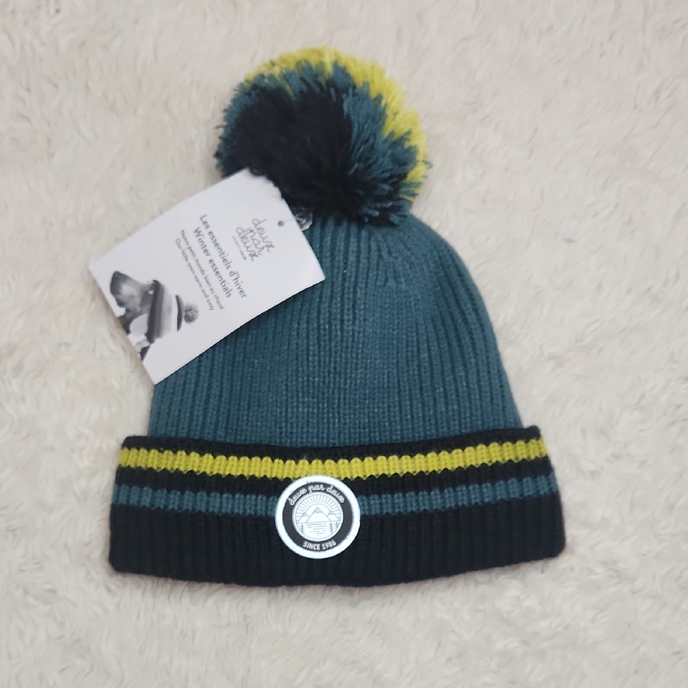 Deuse Par Deuse Bayberry Pom Pom Beanie Hat Sz 2/4 NWT